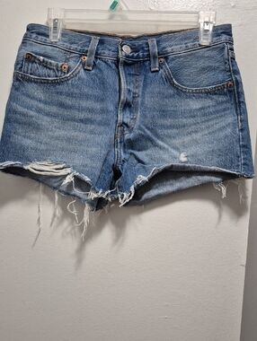 Levi's Light Blue Distressed Cutoff Jean Shorts